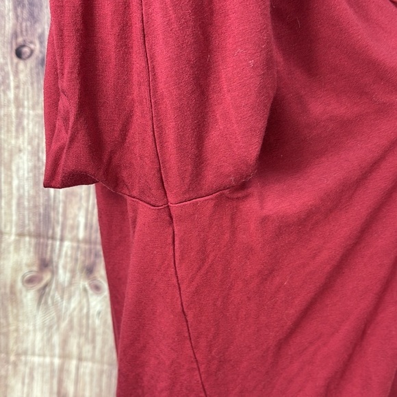 J. Crew Mercantile burgundy red ruffle V-neck  blouse women’s size L - Picture 16 of 16
